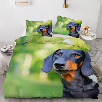 Dackel Bettwäsche Set 220x240 cm - 3-teilig Mikrofaser