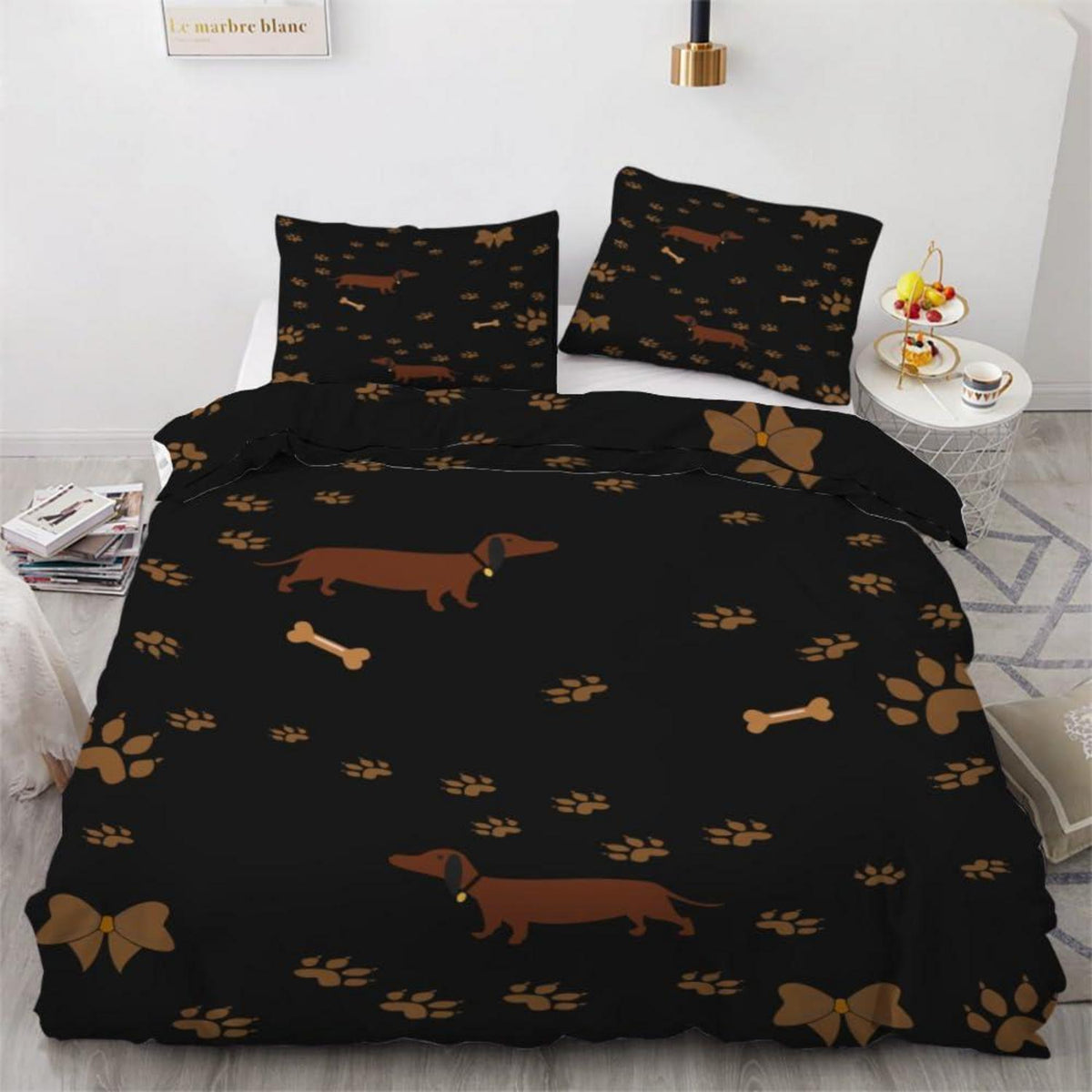 Dackel Kinderbettwäsche Set 135x200 cm 4-teilig Mikrofaser