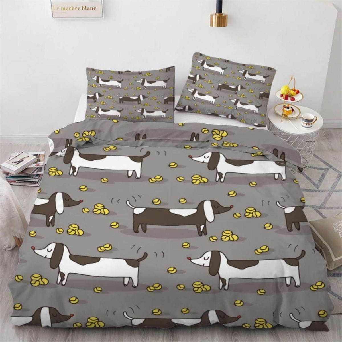 Dackel Bettwäsche Set 220x240 cm - 3-teilig Mikrofaser