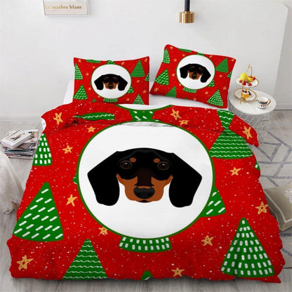 Dackel Bettwäsche Set 135x200 cm - 4tlg. Mikrofaser Weihnachten
