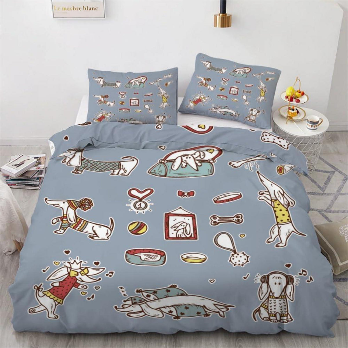 Dackel Bettwäsche-Set 220x240 cm - 3-teilig, Mikrofaser