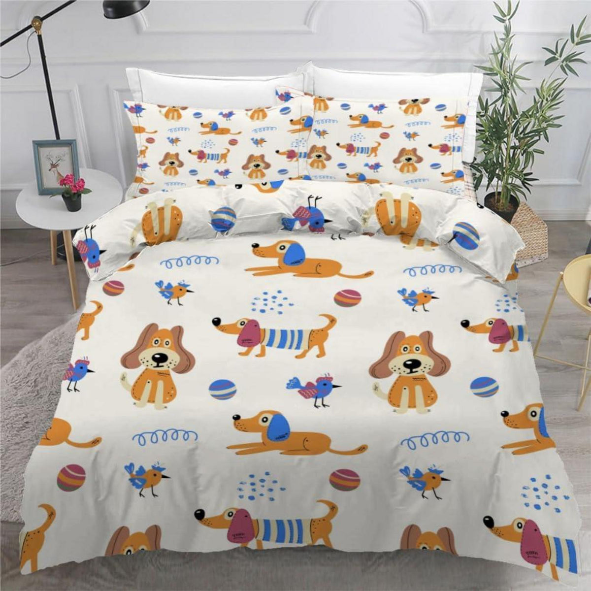 Dackel Bettwäsche Set 220x240 cm - 3-teilig Mikrofaser