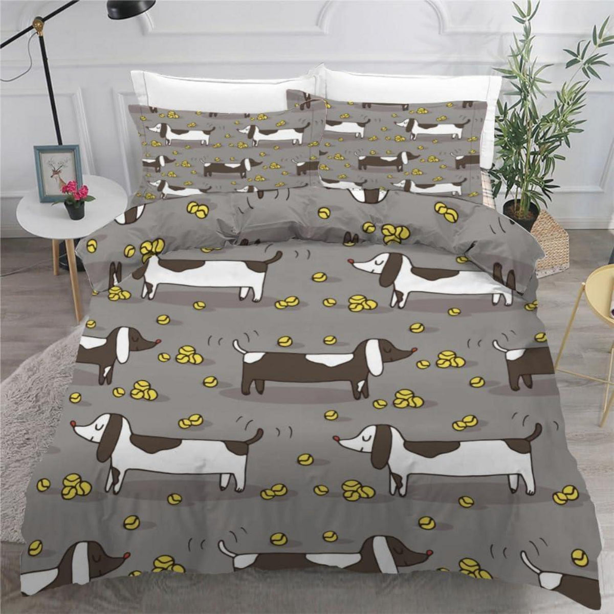 Dackel Bettwäsche Set 135x200 cm - 4-teilig Mikrofaser