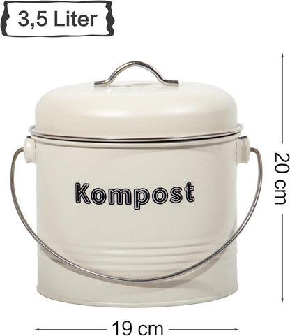 Biomülleimer Küche 3,5 L Aktivkohlefilter Geruchsdicht