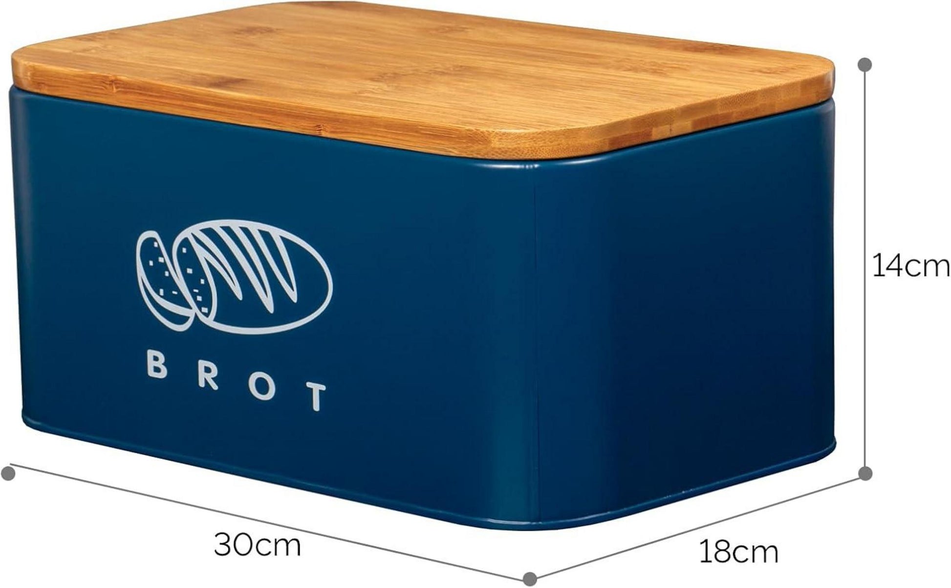 Brotkasten aus Bambus und Metall, Retro-Design, 30cm * 18cm