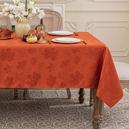 Jacquard Tischdecke Herbst Ahornblatt, 152x259 cm