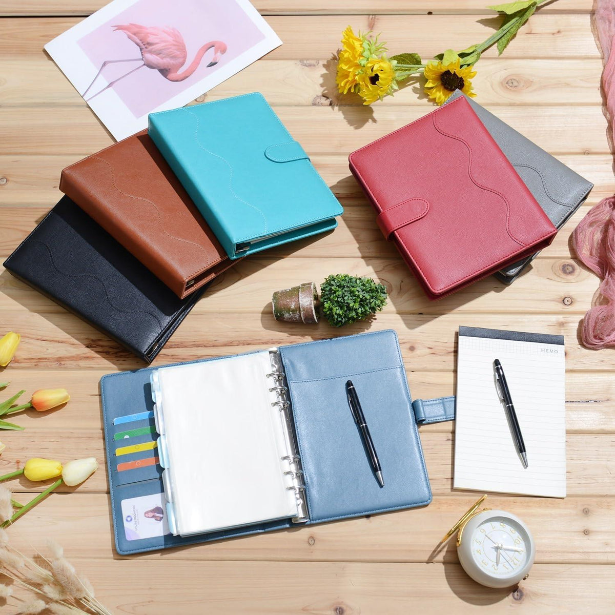 Liniertes A5 PU Leder Journal Nachfüllbar Schreibblock Rot