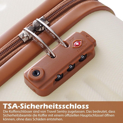 Handgepäck-Set 3tlg. Dunkelgrün/Braun mit TSA-Schloss