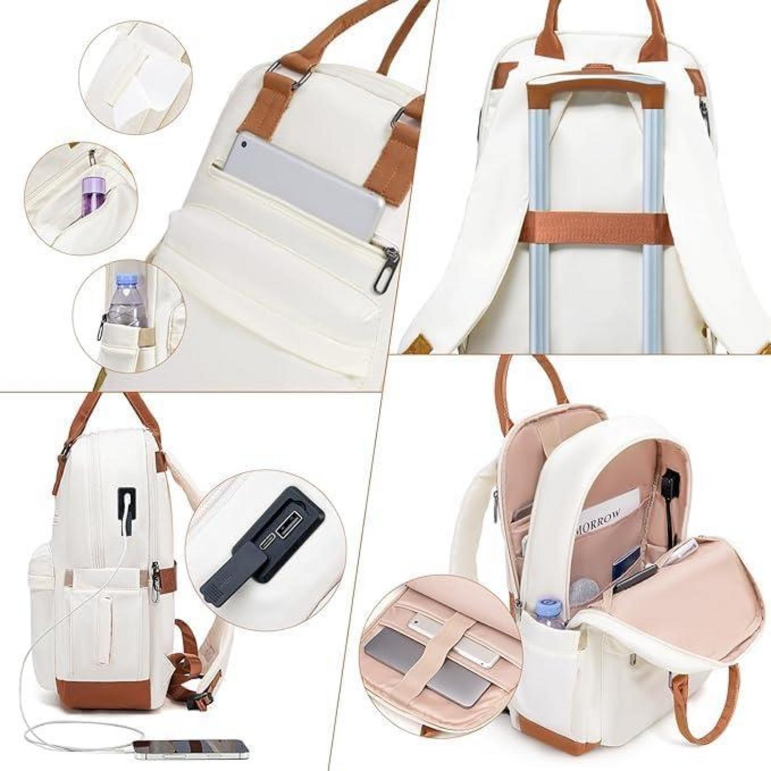 Koffer-Set 5tlg Hartschalen-Trolley mit TSA-Schloss Grau/Rosa