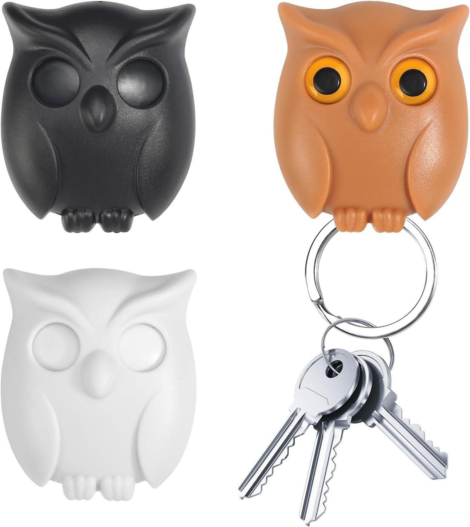 Eulen-Schlüsselhaken 3er Set Magnetischer Schlüsselhalter Owl Key