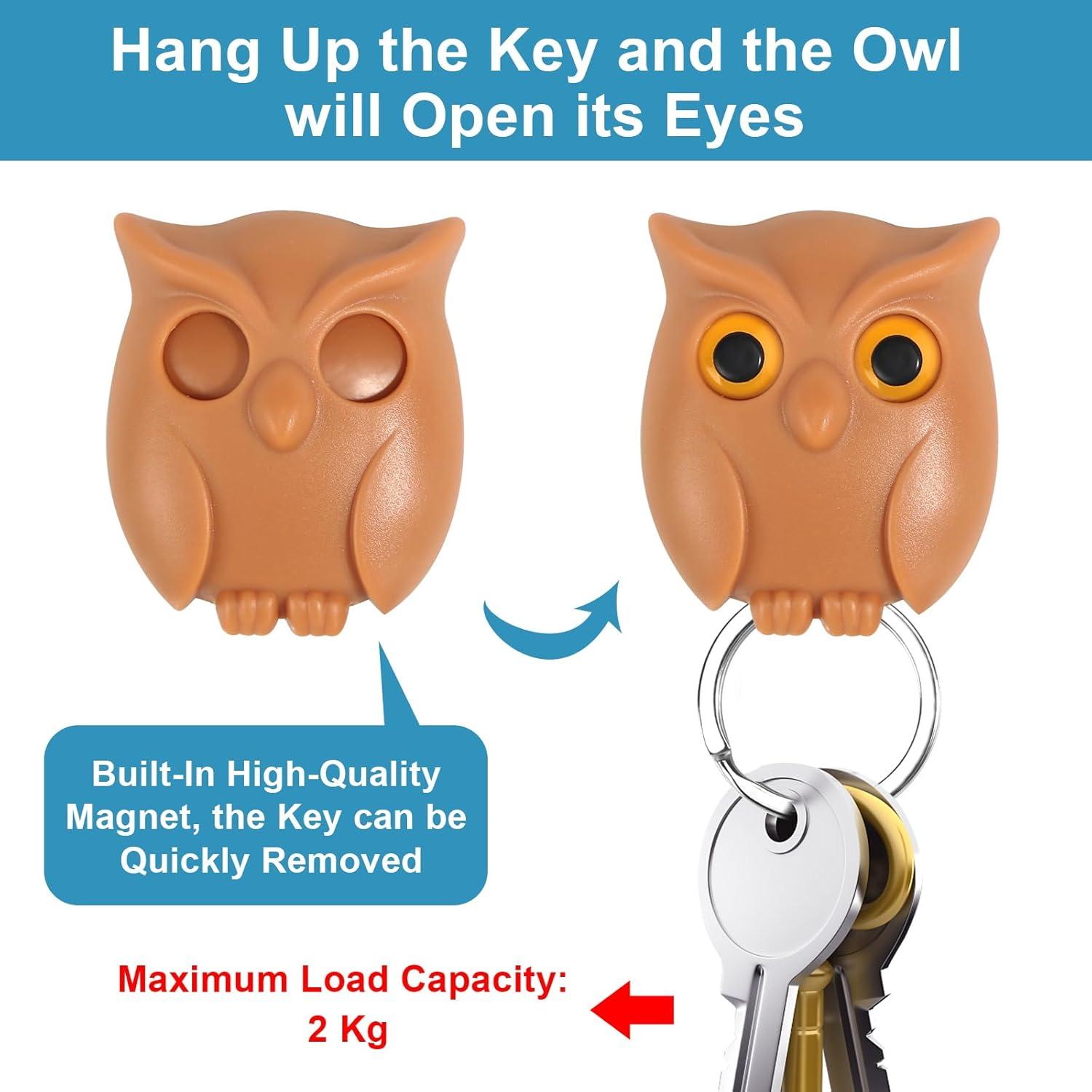 Eulen-Schlüsselhaken 3er Set Magnetischer Schlüsselhalter Owl Key