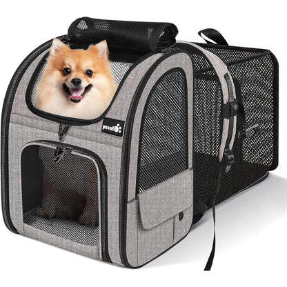Erweiterbarer Haustier-Rucksack XL für Hunde & Katzen, atmungsaktiv