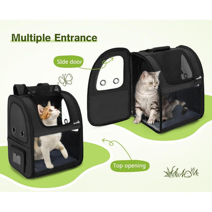 Erweiterbarer Haustierrucksack XL mit Fenster für Hunde & Katzen
