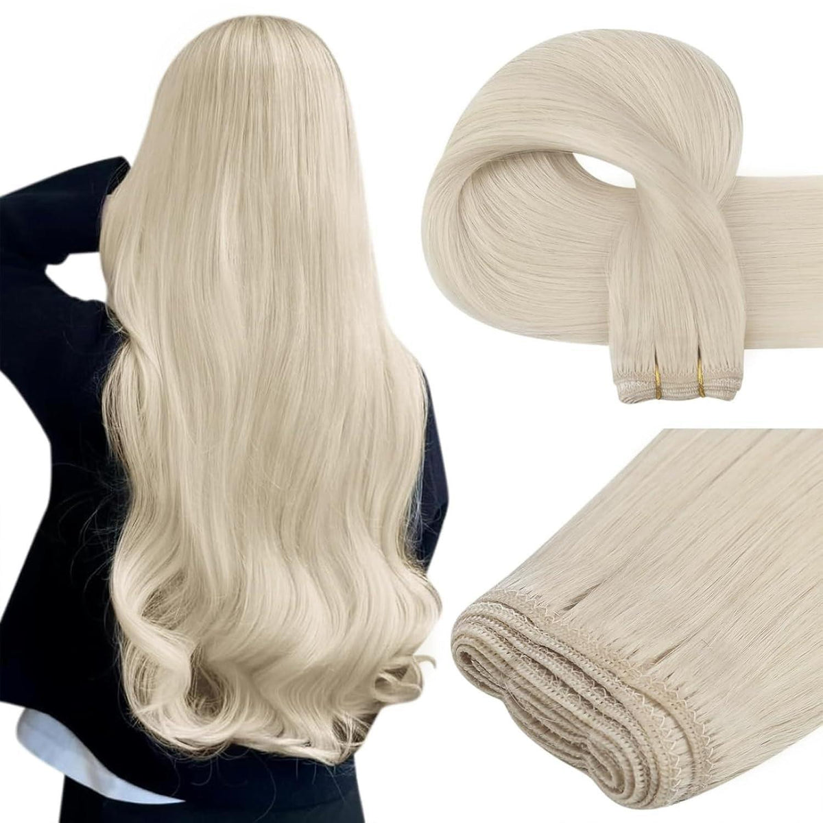 Echthaar Tressen Blond – Remy Haarverlängerung 55cm