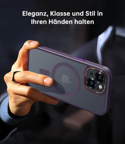 JUESHITUO iPhone 14 Plus Hülle MagSafe Integrierter Kameraschutz N56 Magnete Lila