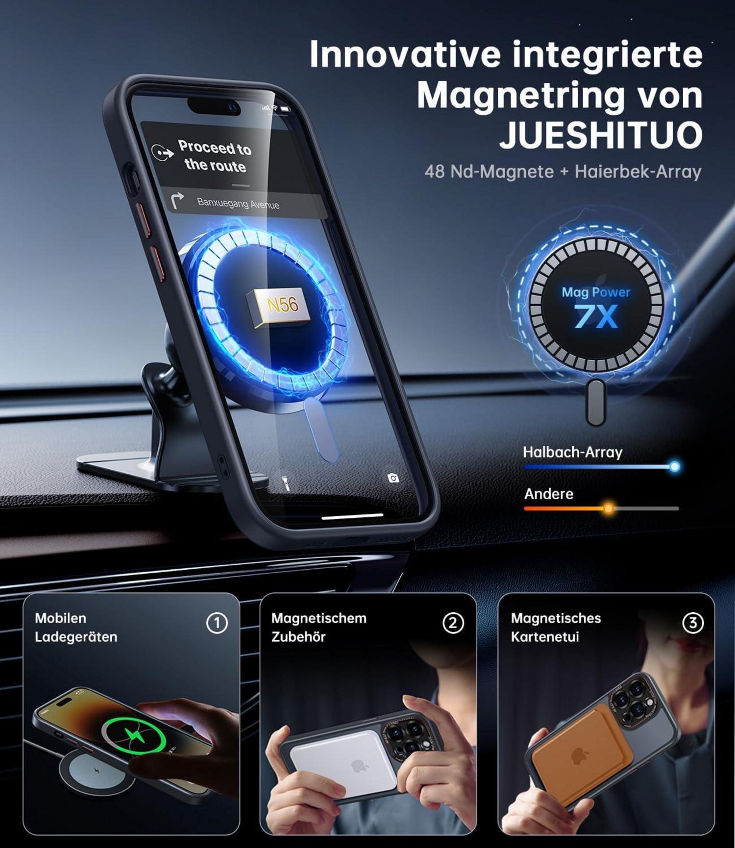 Schwarze iPhone 13 Pro Hülle MagSafe, N56 Magnet, stoßfest