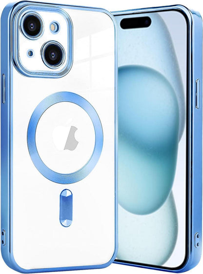 Klare Magnetische Hülle für iPhone 15 Plus mit Magsafe und Stoßschutz
