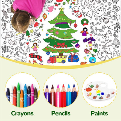 Ausmaltischdecke Weihnachten +12 Farbstifte für KinderBilden
