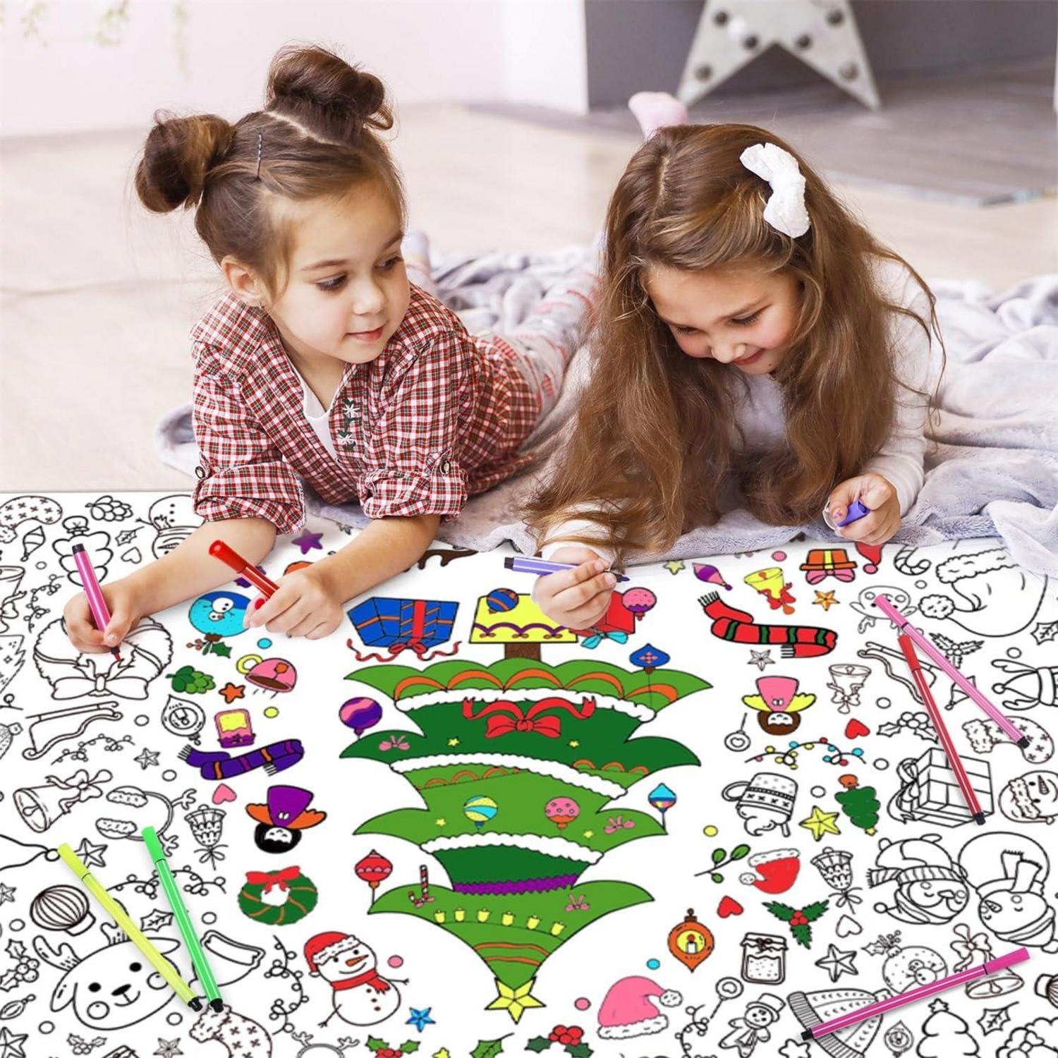 Ausmaltischdecke Papier Weihnachten +12 Farbstifte Tischdecke Ausmalen