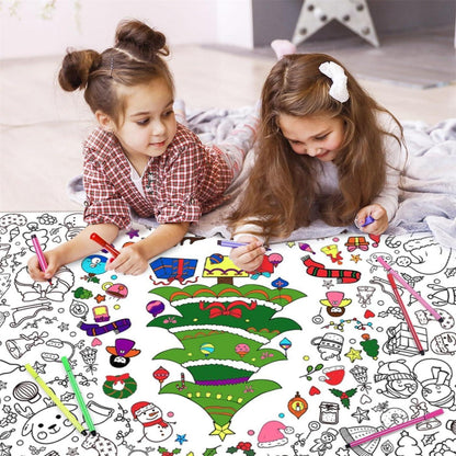 Ausmaltischdecke Papier Weihnachten +12 Farbstifte Tischdecke Ausmalen