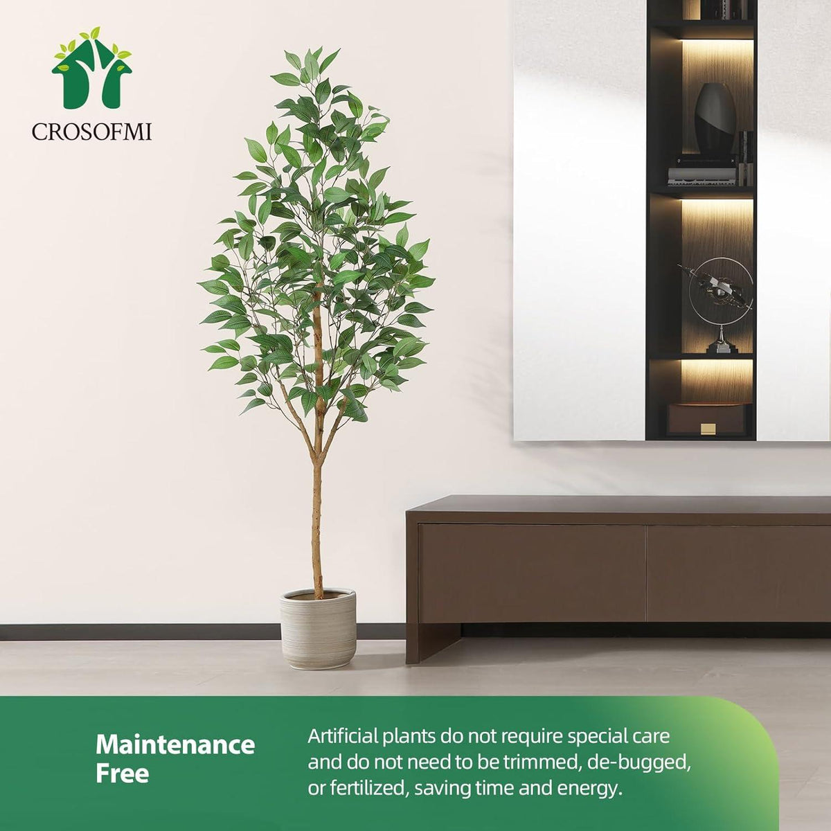 Künstliche Ficus Pflanze 150cm Groß Indoor Outdoor Deko Fake