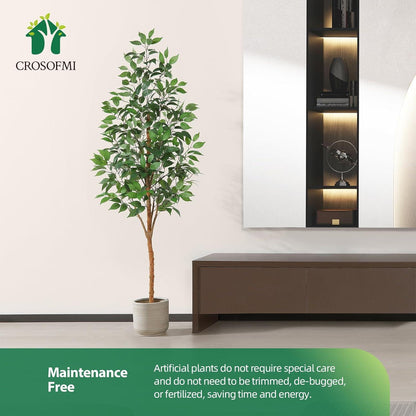 Künstlicher Ficus 180cm Tropische Pflanze für Innen- und