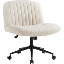 Bürostuhl ohne Armlehnen beige höhenverstellbar mit Rollen
