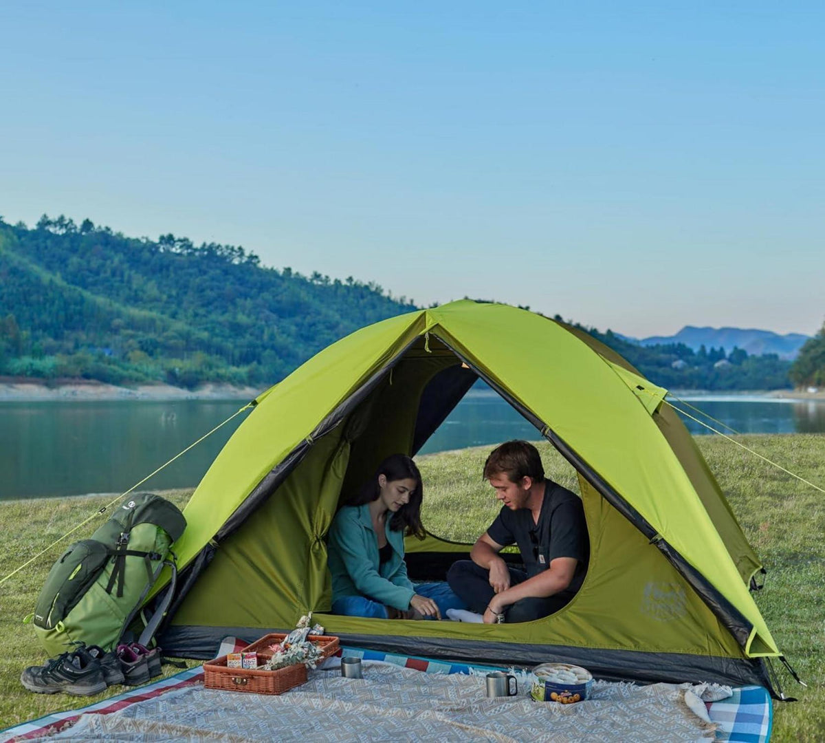 Camping Zelt 4 Personen Blackout 3000mm wasserdicht Kuppelzelt