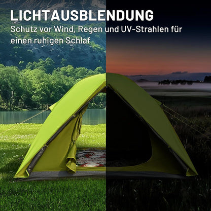 Camping Zelt 4 Personen Blackout 3000mm wasserdicht Kuppelzelt
