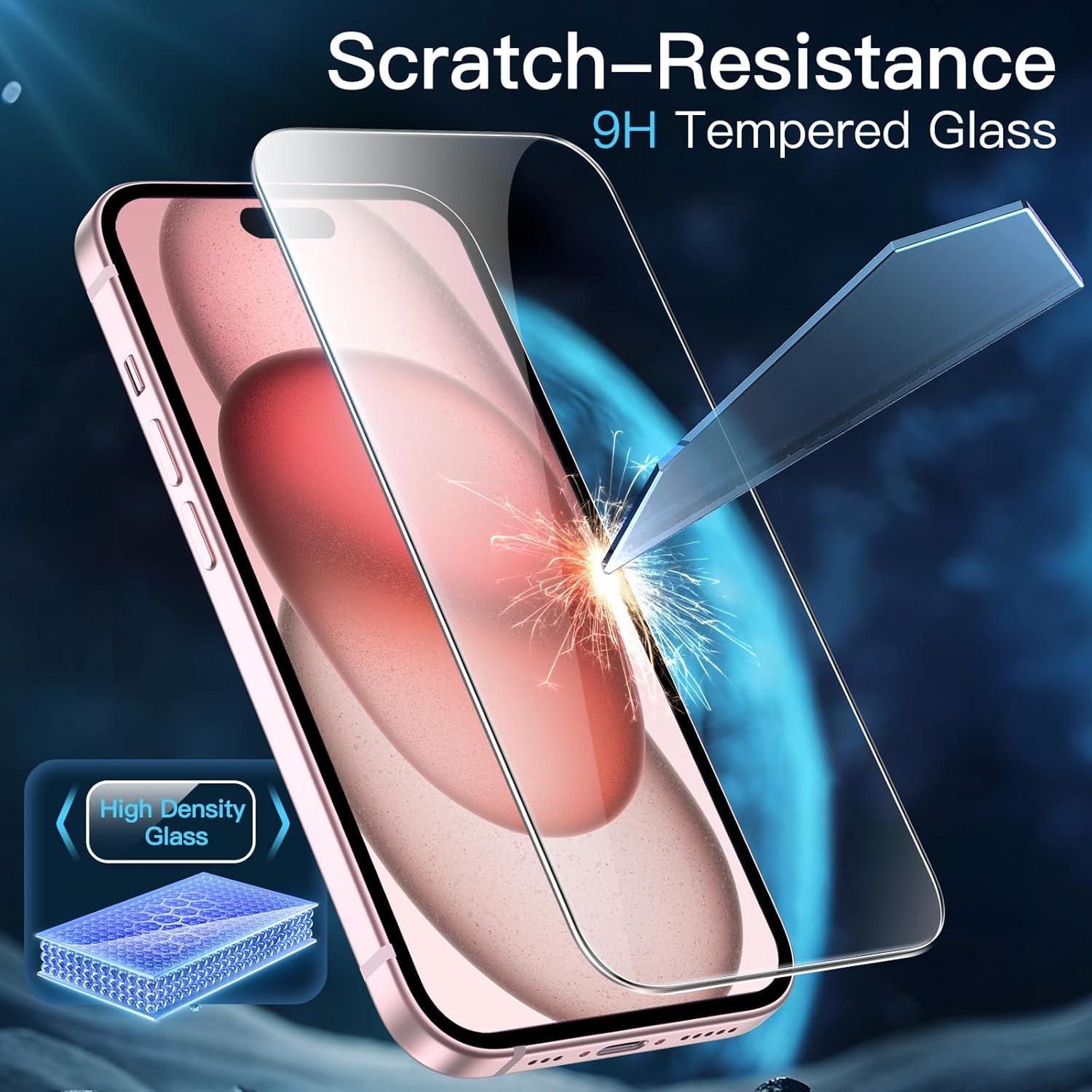 Schutzfolie iPhone 15 6,1 Zoll 2x Panzer Displayschutzfolie HD Klar