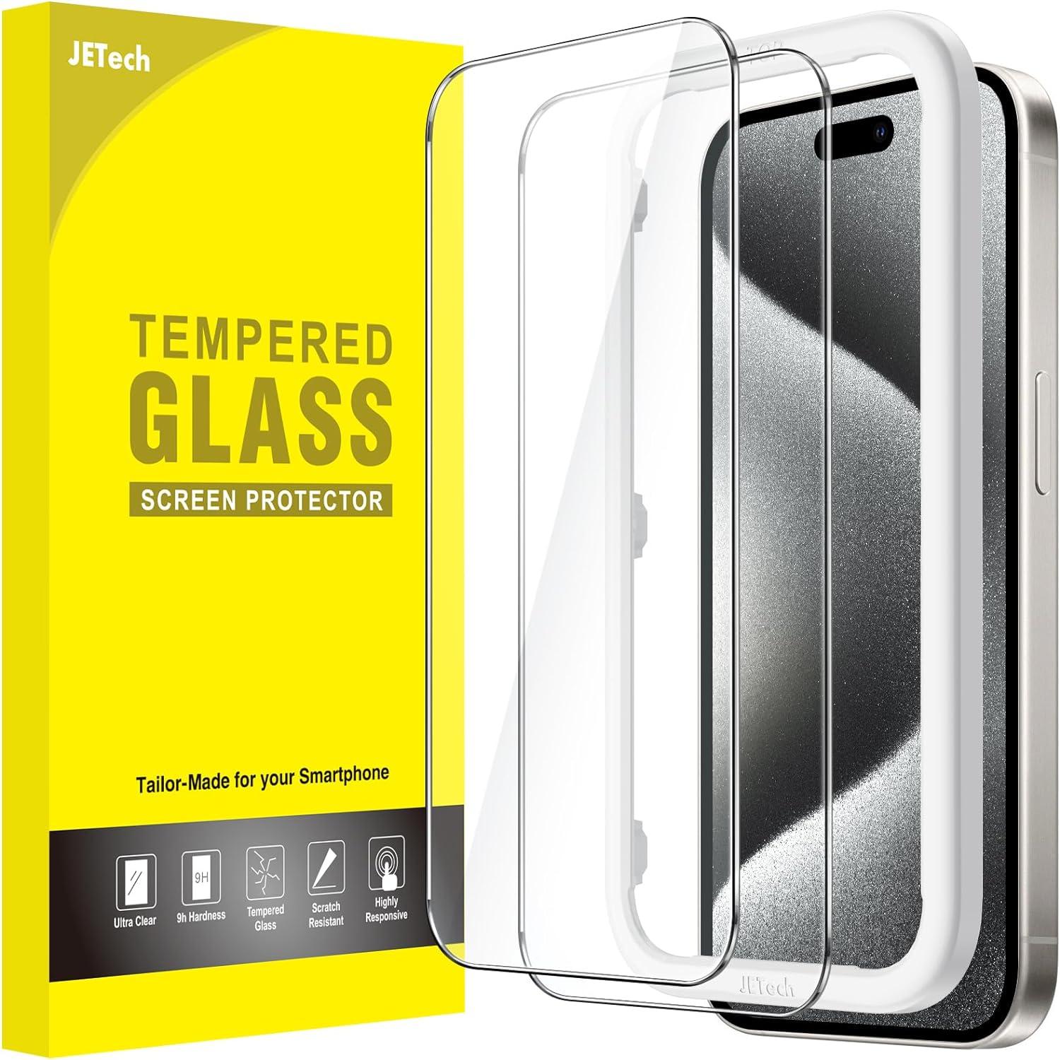 Schutzfolie iPhone 15 Pro 6,1 Zoll Panzer Glasfolie 2 Stück HD Klar