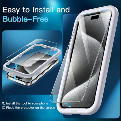 JETech Schutzfolie für iPhone 15 Pro 6,1 Zoll 2er Pack