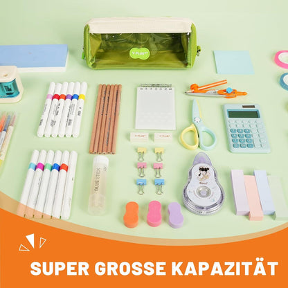 YPLUS Federmäppchen Groß mit Kunststoffbezug - Grün