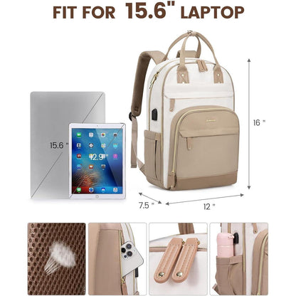 Damen Rucksack 15.6 Zoll Laptopfach Wasserdicht Schultasche