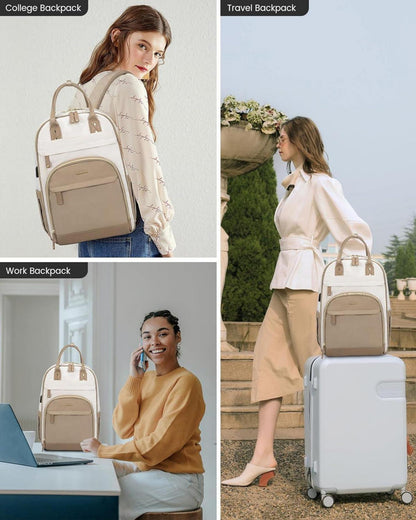 Damen Rucksack 15.6 Zoll Laptopfach Wasserdicht Schultasche