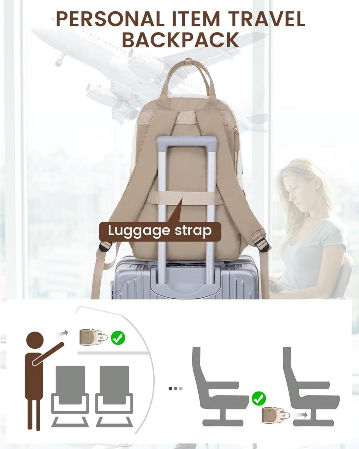 Laptop Rucksack Damen 15.6 Zoll wasserdicht Schulrucksack Mädchen Teenager