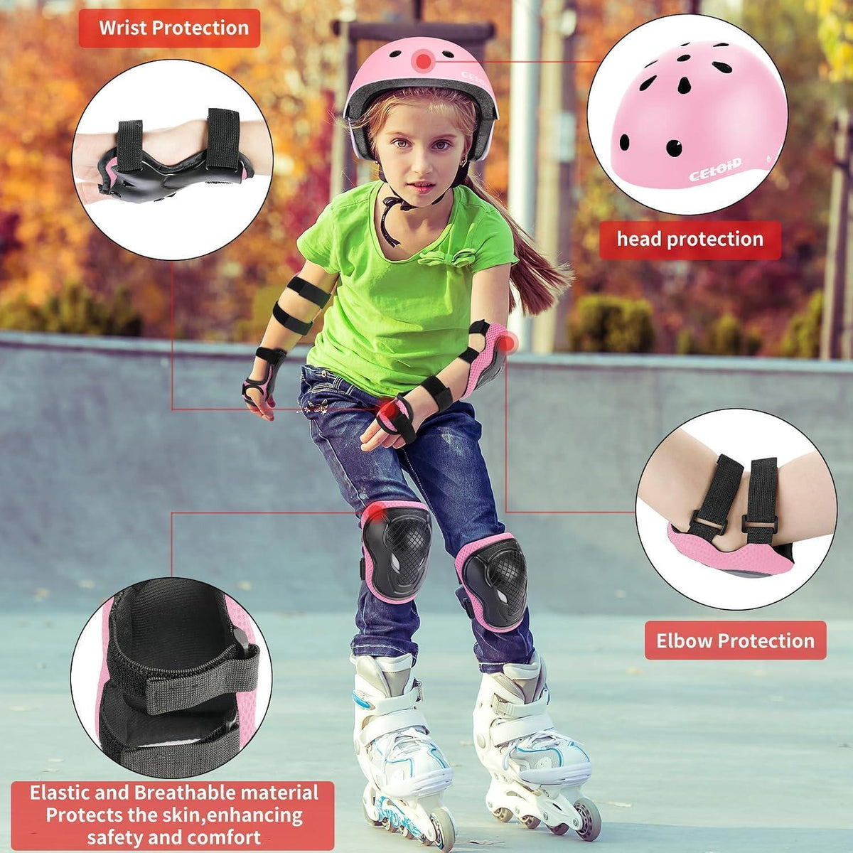 Kinder Fahrradhelm Set 3-16 Jahre | Skateboard, Roller & Co. Rosa