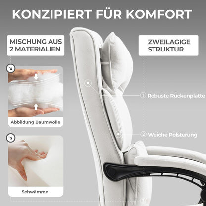 Ergonomischer Chefsessel mit Fußstütze und