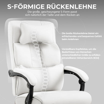 Ergonomischer Chefsessel mit Fußstütze und