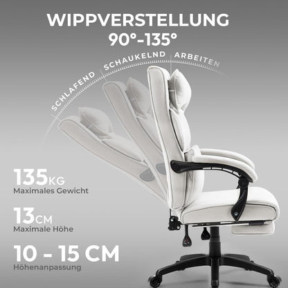 Ergonomischer Chefsessel mit Fußstütze und