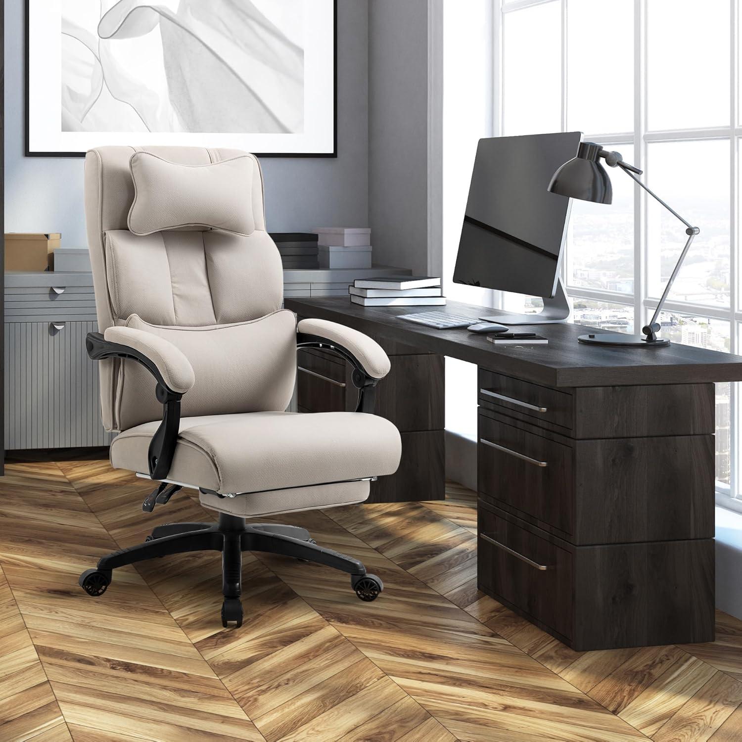 Ergonomischer Chefsessel mit Fußstütze und