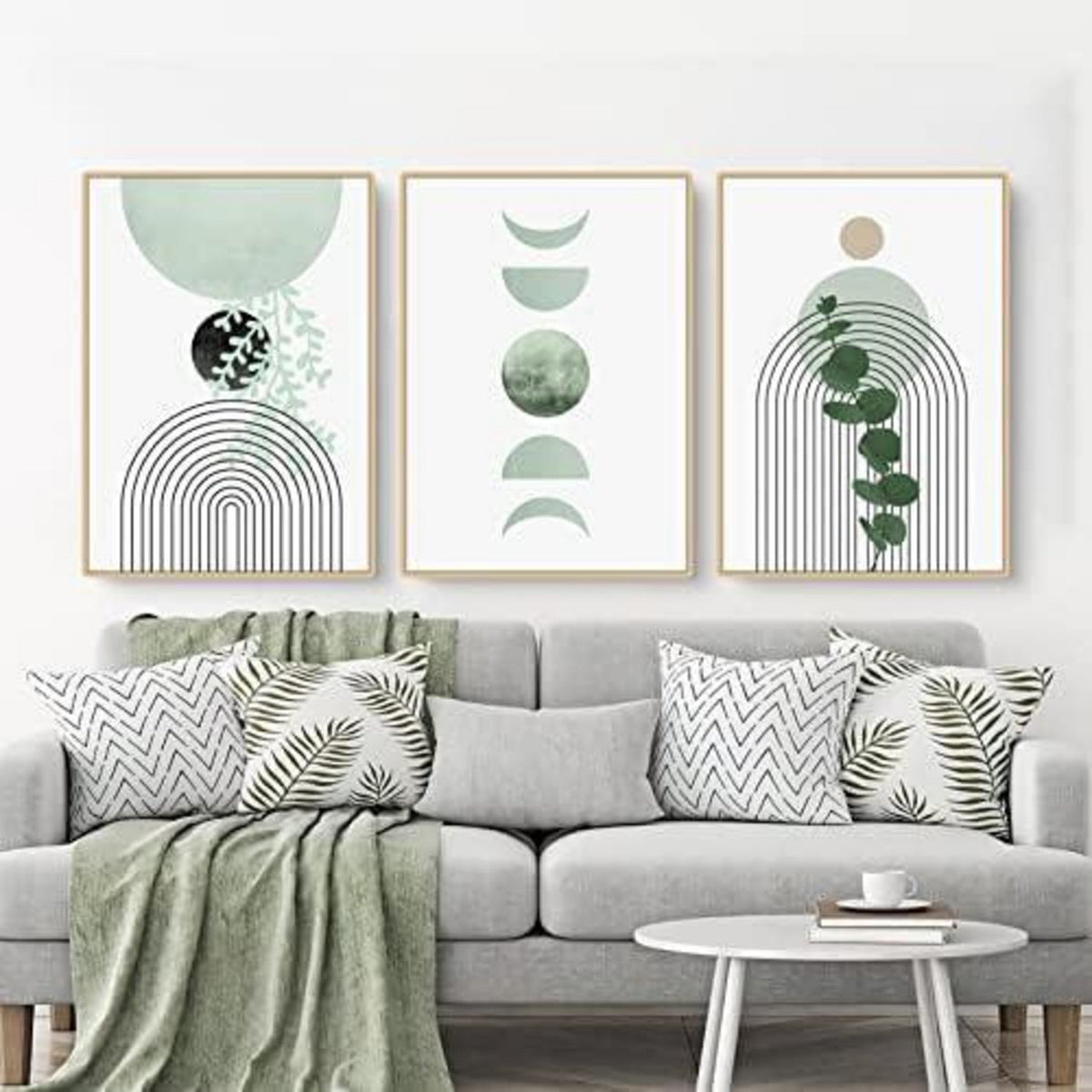 Boho Poster Set 3er Set Grünpflanzen Wandbilder Modern