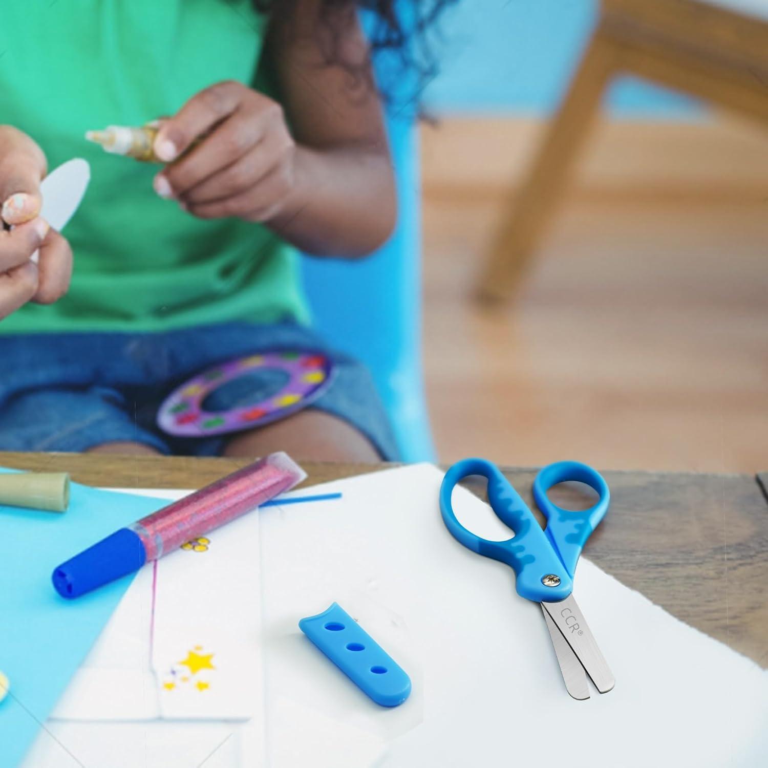 12er Set Kinderscheren mit Schutzhülle, 13,5 cm, bunte Vorschulscheren