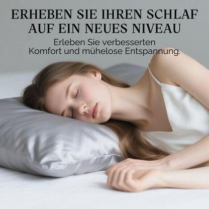 Seidenkissenbezug 40x80 Maulbeerseide - 2er Set Silbergrau
