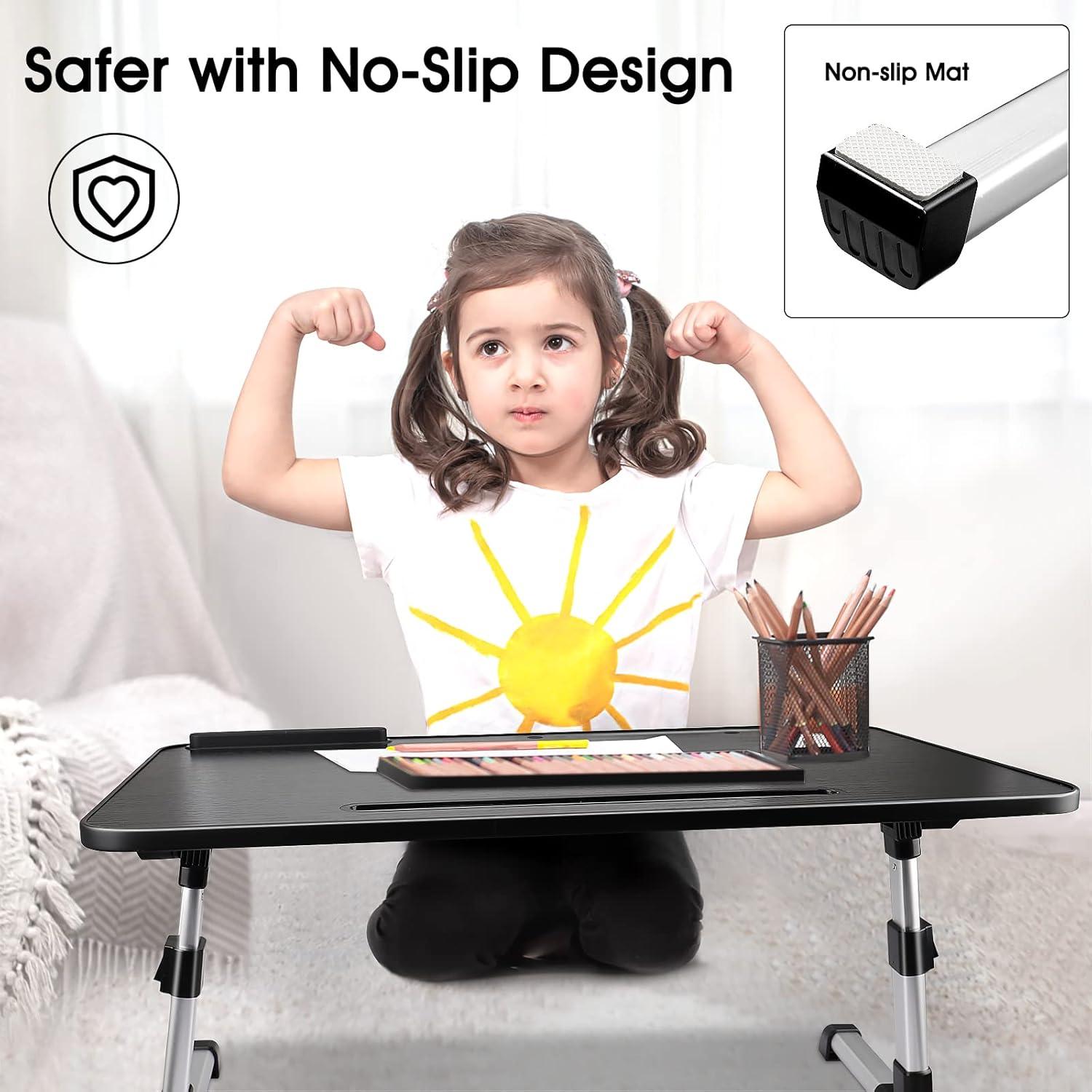 Höhenverstellbarer Laptoptisch fürs Bett, Winkelverstellbar, Klappbar
