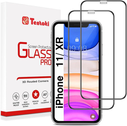 Displayschutz Panzerglas für iPhone 11 XR 9H Härte Schwarz