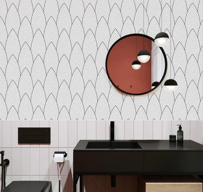 Selbstklebende Tapete Schwarz-Weiß 44x300cm - Möbelaufkleber, wasserdicht, Vinyl, Streifen