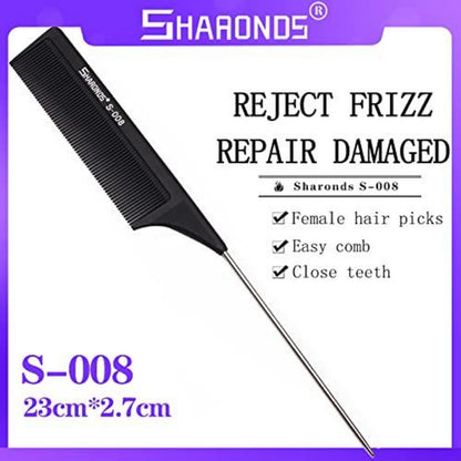 Professionelles Hitzebeständiges Carbon Comb Set in Weiß/Schwarz