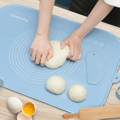 Große Silikon-Teigunterlage mit Teigschneider - Rutschfeste Backmatte