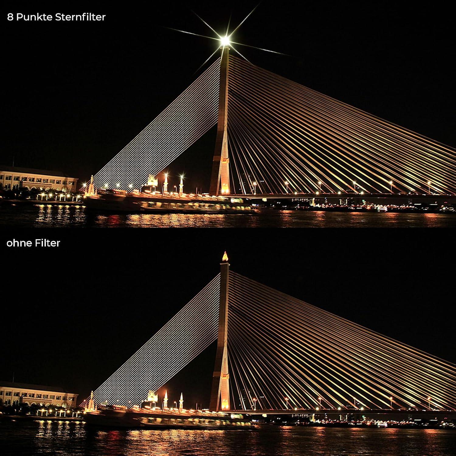 77mm Variabler Sternenlichtfilter 4 & 8 Punkte für Fotografie im Freien